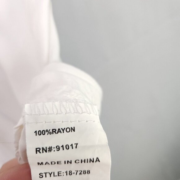 Solitaire Embroidered Blouse Womens Medium Boho Short Cap Sleeve Tassel - Picture 7 of 8